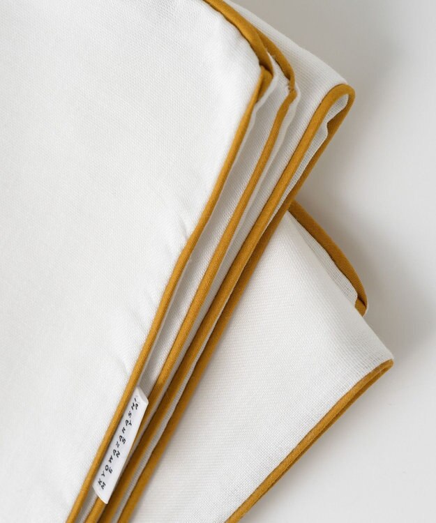 京和晒綿紗 【BABY】ベビーガーゼ湯上げタオル　3重合わせ マスタードバイアス