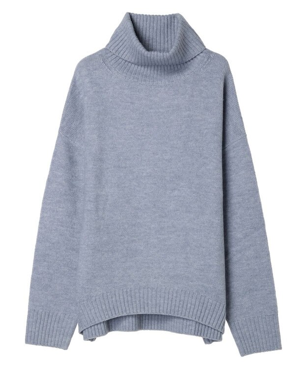 Green Parks ｆｕｗａっとメランジタートルニットプルオーバー Sax