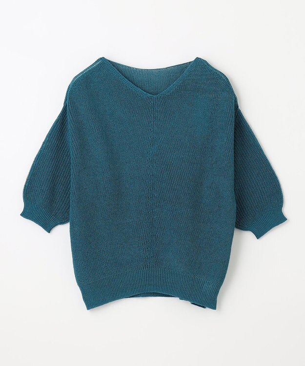 ANY 【洗濯機可能】ドライタッチニットプルオーバー グリーン