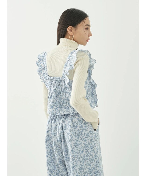 earth music&ecology 隠れウサギ柄ビスチェ Ecru