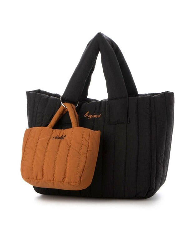 UNBILLION 【テレビ ドラマ着用アイテム】カシュカシュ cachecache / 親子キルティング刺繍トートバッグ ブラック