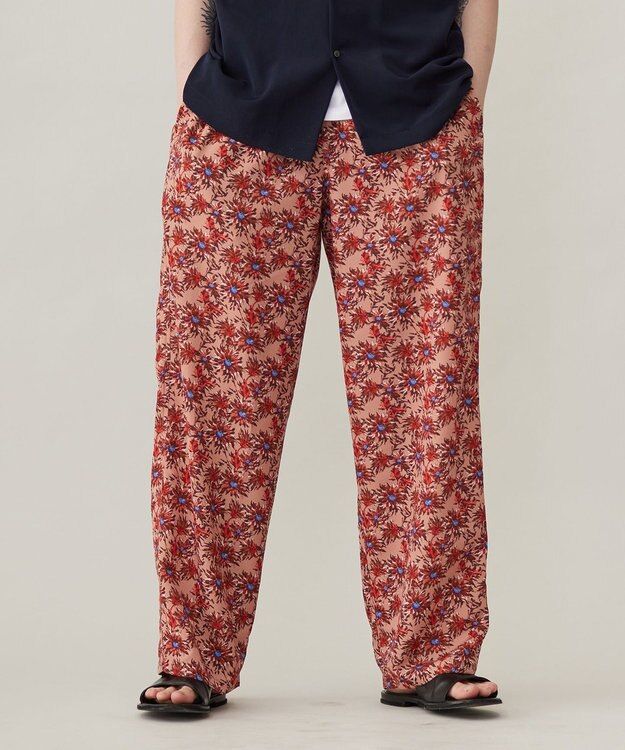 UNFILO MENS TORO TORO イージー ワイドパンツ [24年春夏商品] 花柄赤
