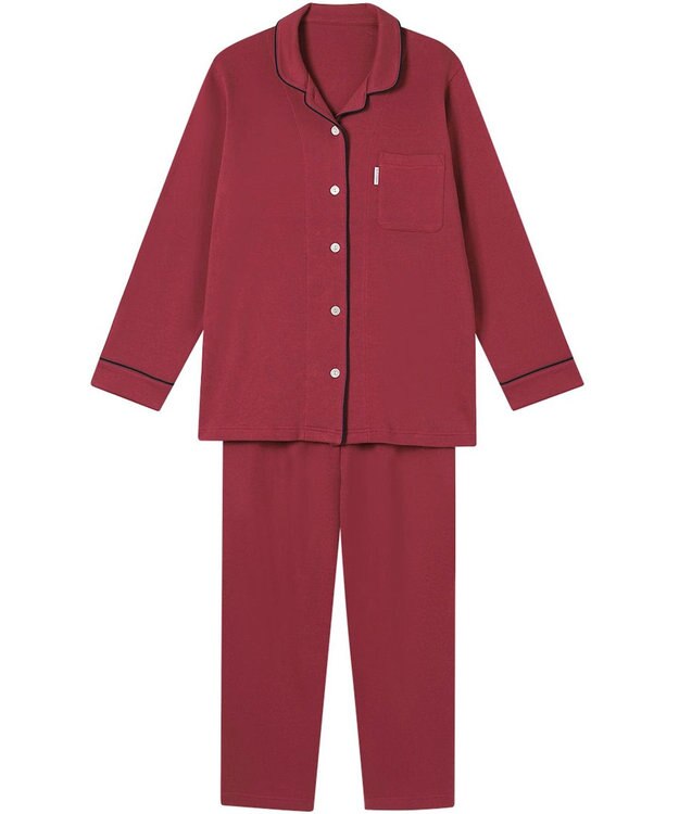 ワコール／睡眠科学 パジャマ 綿100%(本体) あったか 長袖 長ズボン レディース YDW450 睡眠科学／ワコール レッド