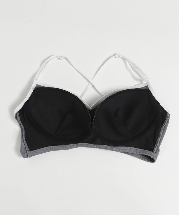 WEGO 【ブラトップ＆ショーツセット】Liliane　Ciel　フェザーラメ ブラック