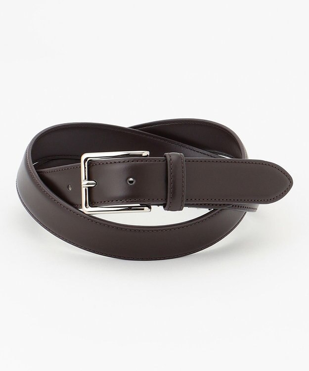 J.PRESS MEN 【定番】スムースレザー ドレスベルト ダークブラウン系