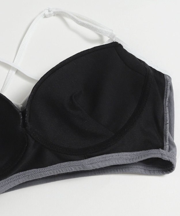 WEGO 【ブラトップ＆ショーツセット】Liliane　Ciel　フェザーラメ ブラック