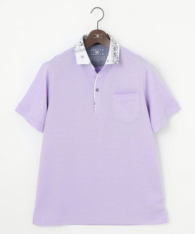 JOSEPH ABBOUD 【愛されて20年！オーガニックコットン使用】 バンダナプリント ダディ ポロシャツ ライラック系
