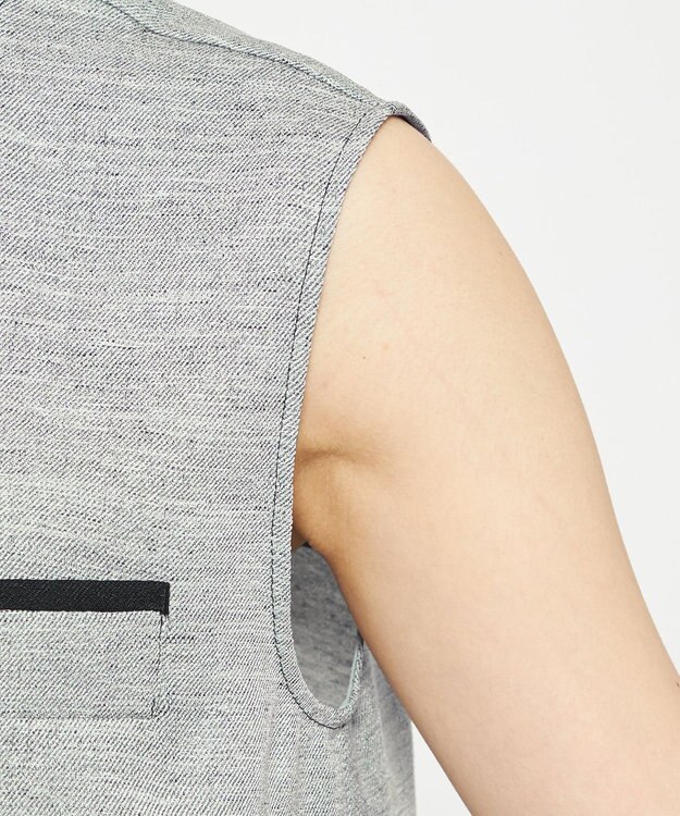 uncrave リネンライクツイル ジレブラウス グレー