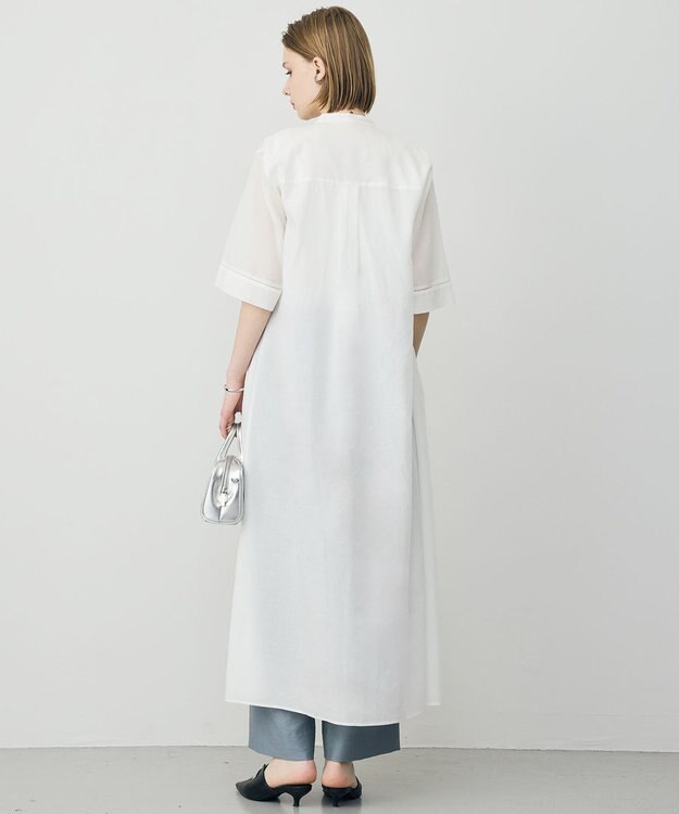 ICB 【先行予約】リネンスラブローン シャツワンピース オフホワイト