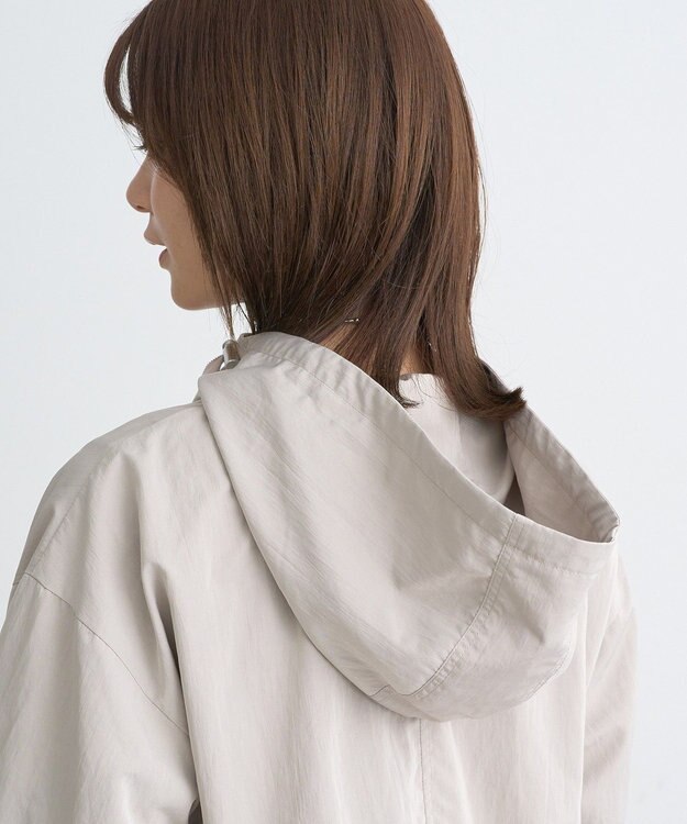 earth music&ecology ドロストペプラムマウンテンパーカー Gray Beige