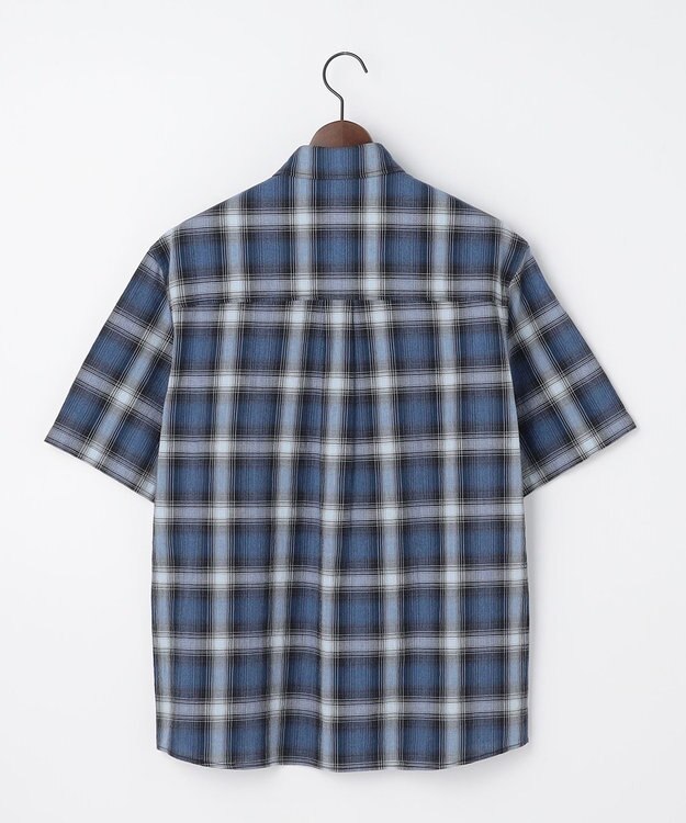 JOSEPH ABBOUD MOUNTAIN 【日本素材/ドライタッチ/軽量/オーガニックコットン】ドライチェック アウトドアシャツ ネイビー系3