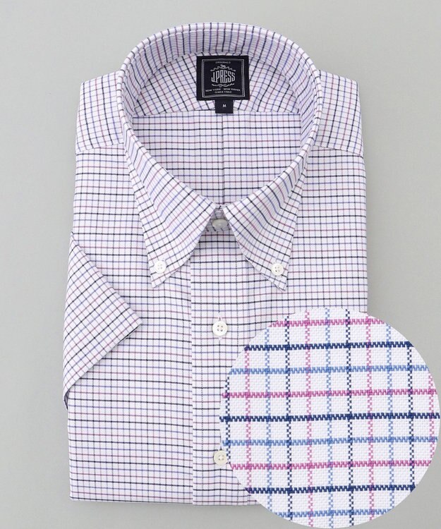 J.PRESS MEN 【WEB・一部店舗限定】オックスフォードトリプルカラーチェック 半袖シャツ/B.D ピンク系3
