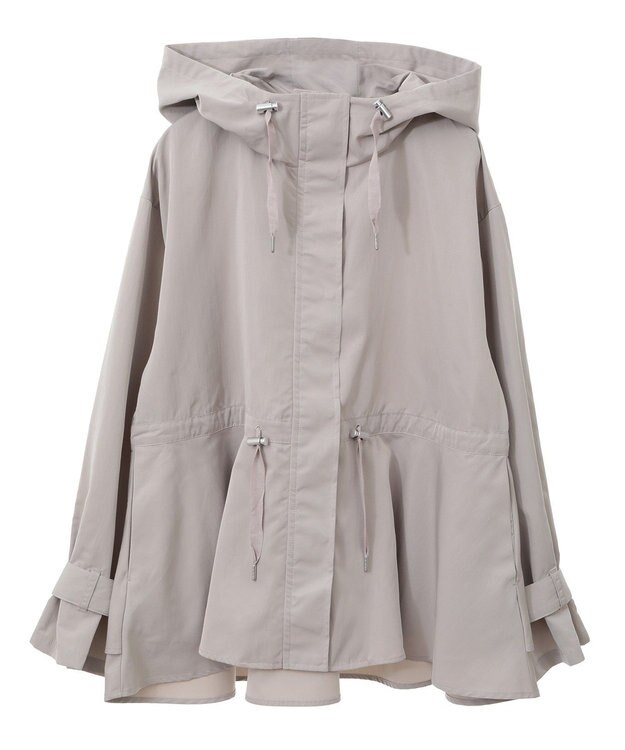 earth music&ecology ドロストペプラムマウンテンパーカー Gray Beige