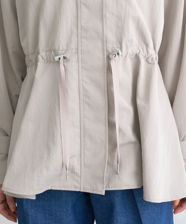 earth music&ecology ドロストペプラムマウンテンパーカー Gray Beige