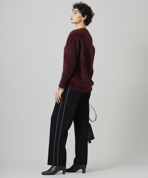 ICB L 【洗える】シンセティックダブルフェイス  ニットトラックパンツ ブラック系