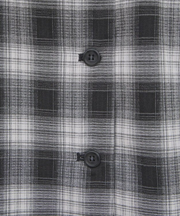 Green Parks チェック５分袖ジャケット Black