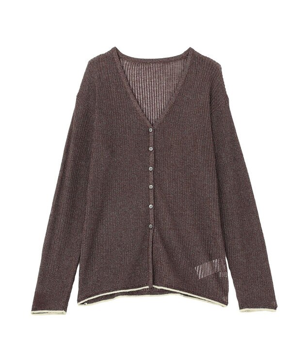 earth music&ecology バイカラーハリヌキカーディガン Brown