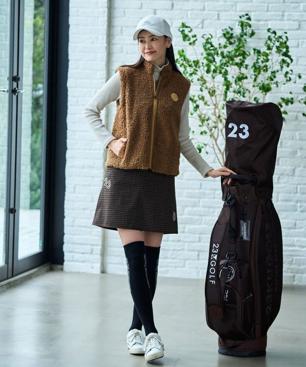 23区GOLF 【WOMEN】ガンクラブチェックプリントスカート ダークブラウン系3