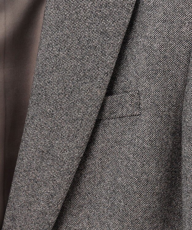 ICB L シックツイード テーラードジャケット ブラウンミックス系