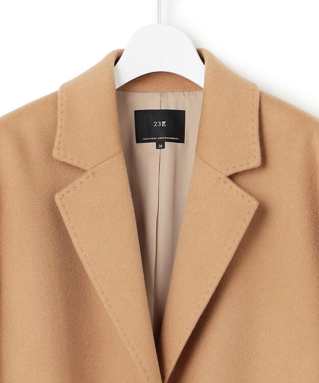 23区 S ウールカシミヤビーバー チェスター コート キャメル系