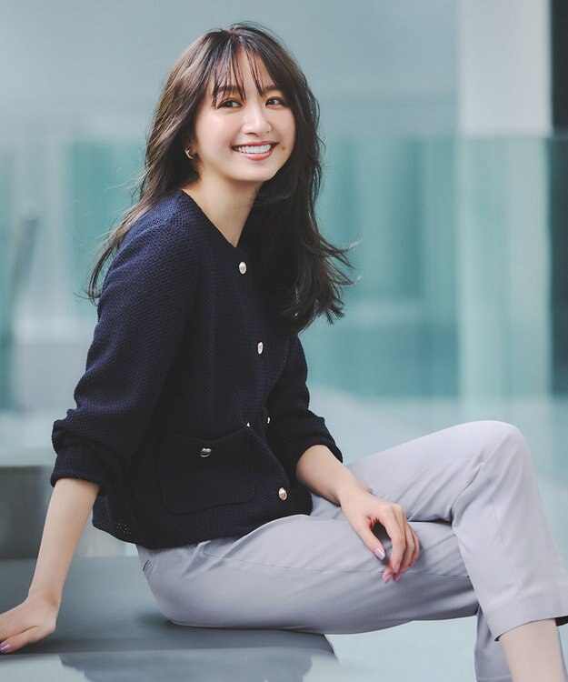 ANY SIS 【接触冷感・UVカット・撥水】クールタッチテーパード パンツ ライトブルー