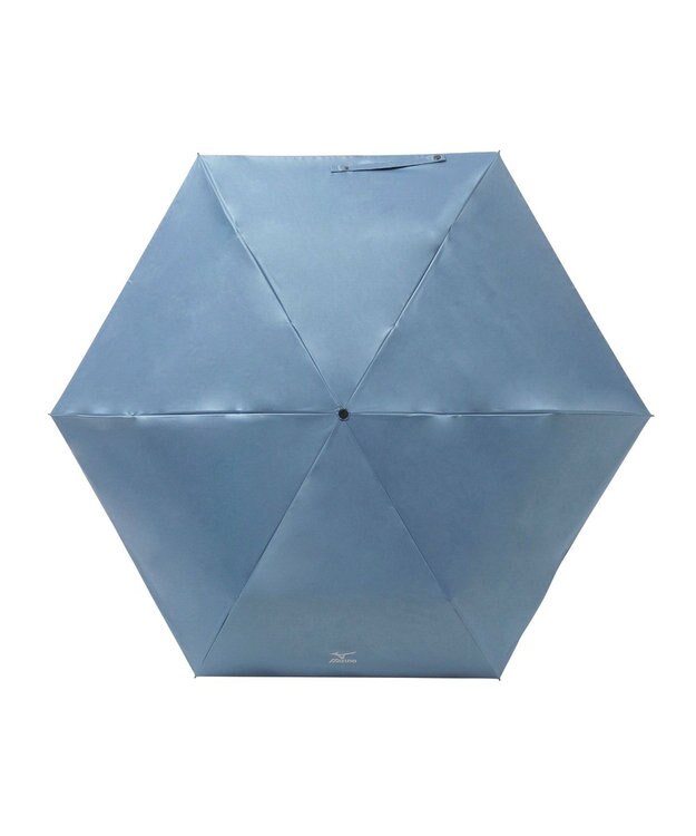 MOONBAT 【WEB限定】MIZUNO  (ミズノ) 無地 ロゴ 日傘 折りたたみ傘 パラソル 晴雨兼用 軽量 一級遮光  遮熱効果 遮光率100% UV遮蔽100% ターコイズブルー