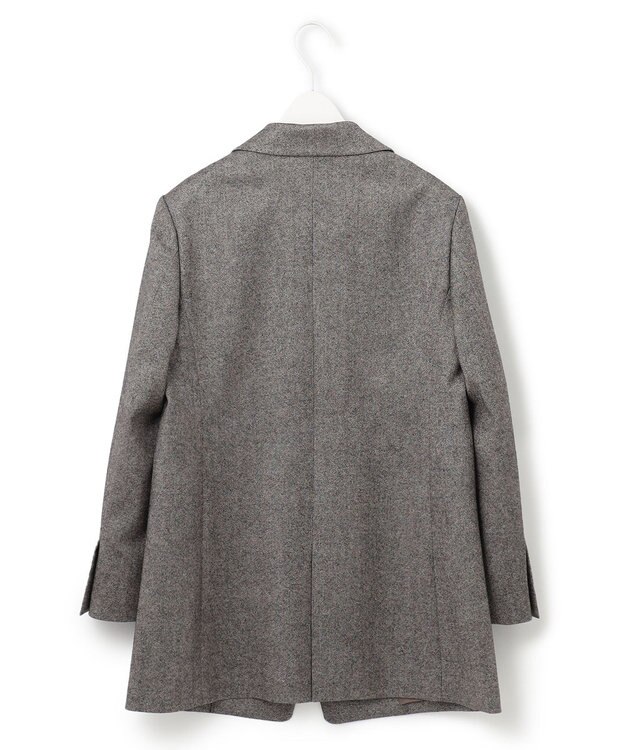 ICB L シックツイード テーラードジャケット ブラウンミックス系