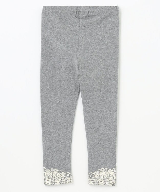 組曲 KIDS 【110-140㎝】10分丈フラワープリント レギンス グレー系