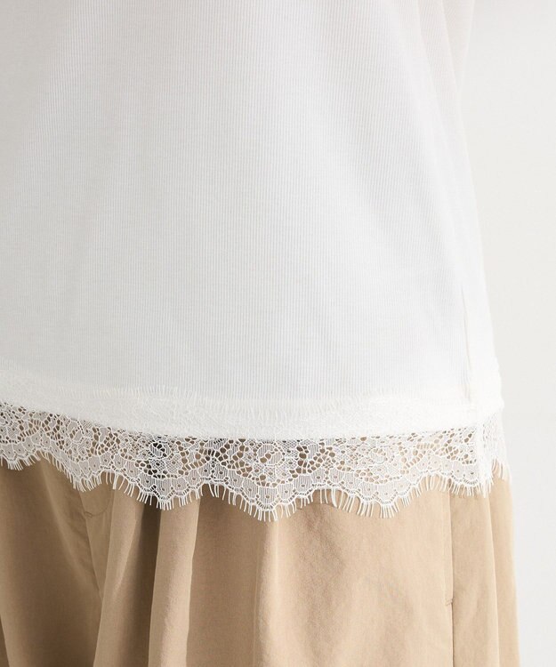 Green Parks ヒゲレーススクエアキャミソール Off White