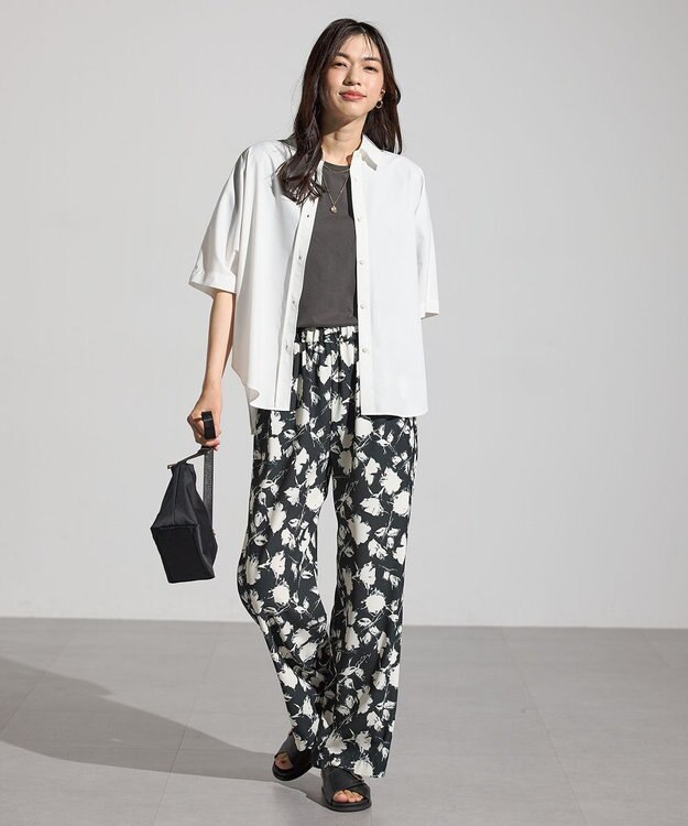 ANY 【接触冷感/UVカット/抗菌防臭/速乾】エニィファンクション半袖シャツブラウス ホワイト