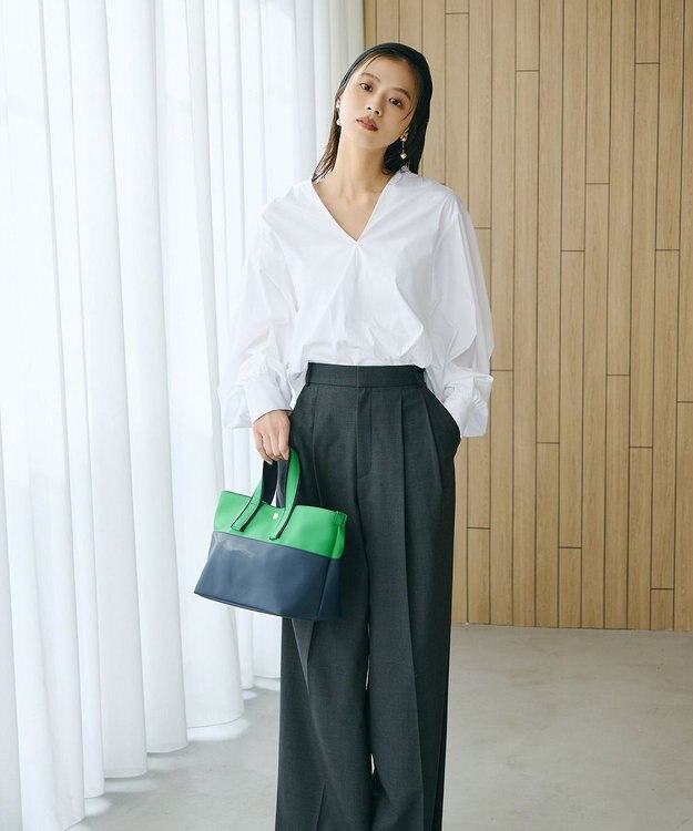 TOPKAPI 【Breath TOPKAPI】Bright ブライト カラーブロックミニ トートバッグ グリーン