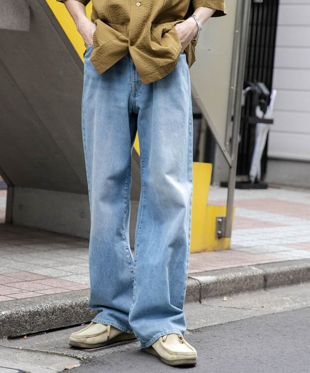 WEGO 【ユニセックス着用ITEM/SMLサイズ展開】デニムストレートパンツ デニム淡色