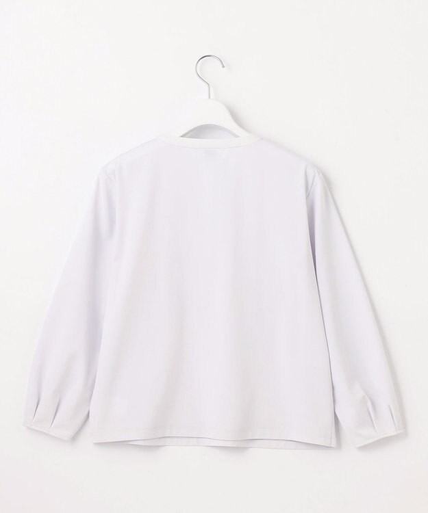 J.PRESS LADIES S 【吸水速乾】プレーティングジャージー ハシゴレース カットソー ライトグレー系