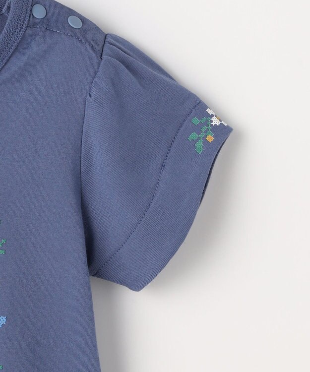 組曲 KIDS 【90-100㎝】 フラワーリースTeeシャツ ブルー