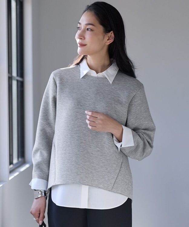 ICB 【先行予約・2WAY】 クリーンブロード タイ付きシャツ オフホワイト