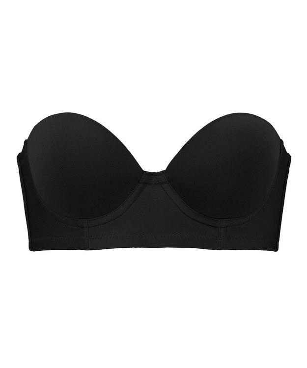 BRADELIS New York 【BRADELIS FIT】モールドストラップレスブラ ズレにくい 補正 ブラジャー  響きにくいカップ ブラック