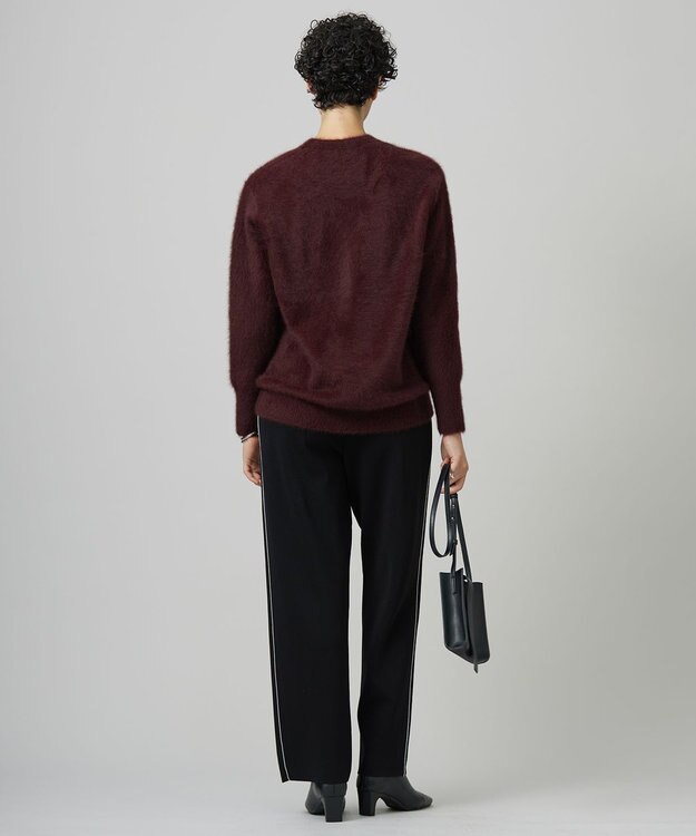 ICB 【洗える】シンセティックダブルフェイス  ニットトラックパンツ ブラック系