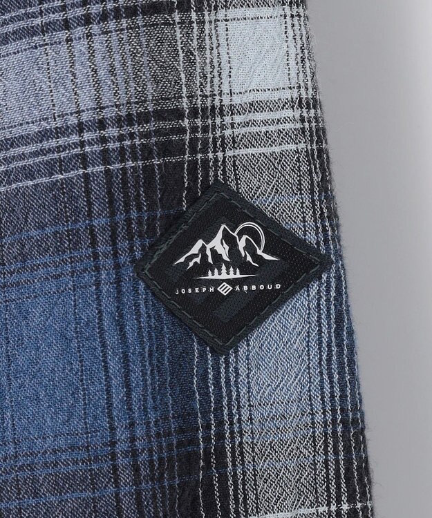 JOSEPH ABBOUD MOUNTAIN 【日本素材/ドライタッチ/軽量/オーガニックコットン】ドライチェック アウトドアシャツ ネイビー系3