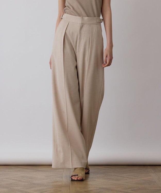 GRACE CONTINENTAL スラブストレッチタックパンツ ベージュ