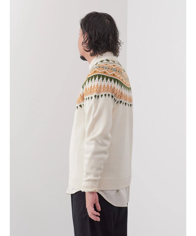 CRAFT STANDARD BOUTIQUE 【男女兼用】求心柄クルーネックニット Ivory