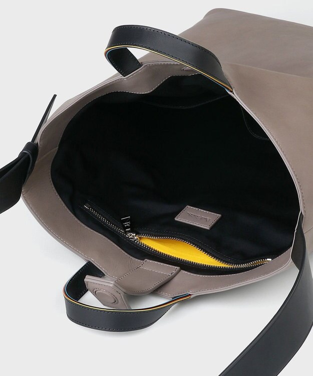 Paul Smith ストライプカラードエッジ トートバッグ グレイッシュベージュ