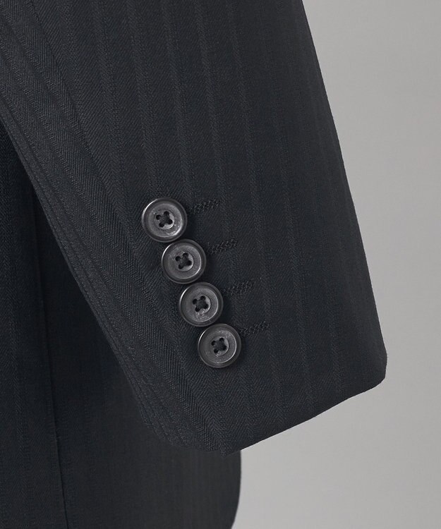 GOTAIRIKU 【御幸毛織】ドライスピナーツイルストレッチスーツ_ブラックストライプ ブラック系1