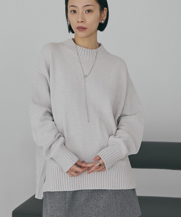 AMERICAN HOLIC ベロアモールニットプルオーバー Light Gray