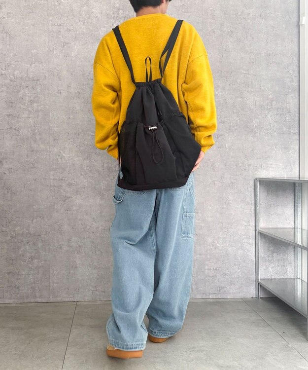 WEGO 【ユニセックス着用ITEM】メッシュポケットナップサック ブラック