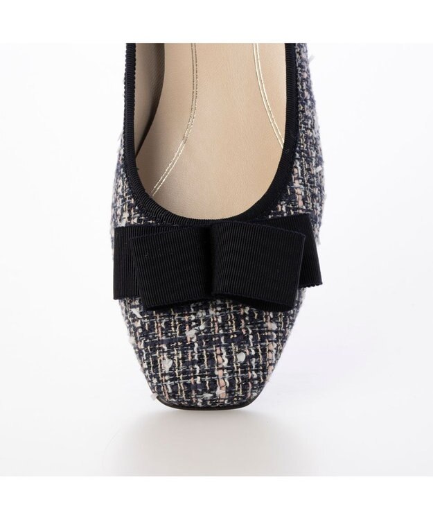 Riz raffinee <Riz raffinee>スクエアトゥリボンパンプス ネイビーキジ