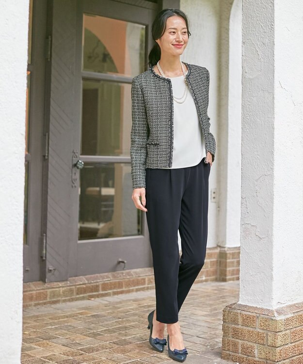 ANY 【洗える】七分袖ブラウス×パンツ セットアップ アイボリー系9