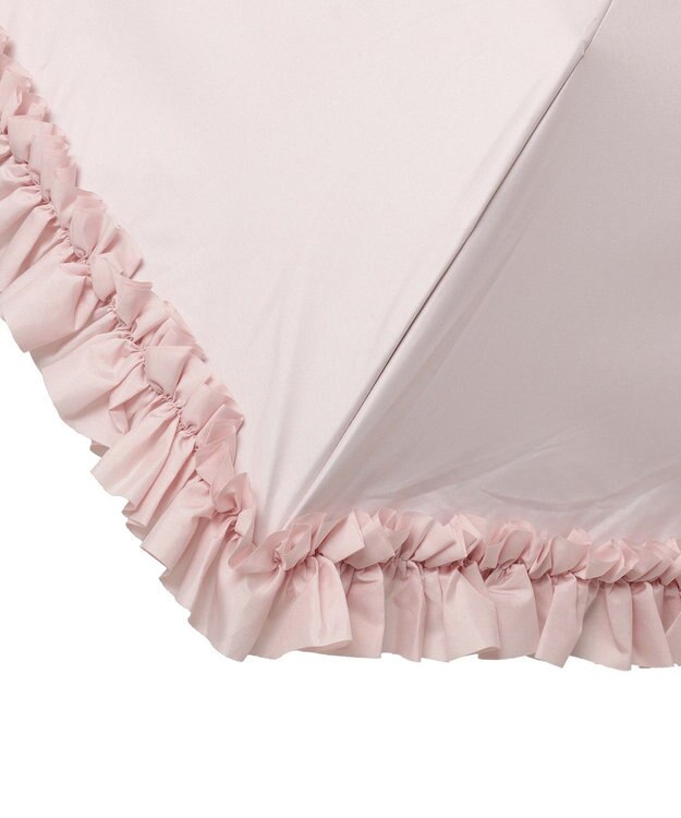 Maison de FLEUR 《晴雨兼用》遮光&UV CUT フリル折りたたみ傘 Pink