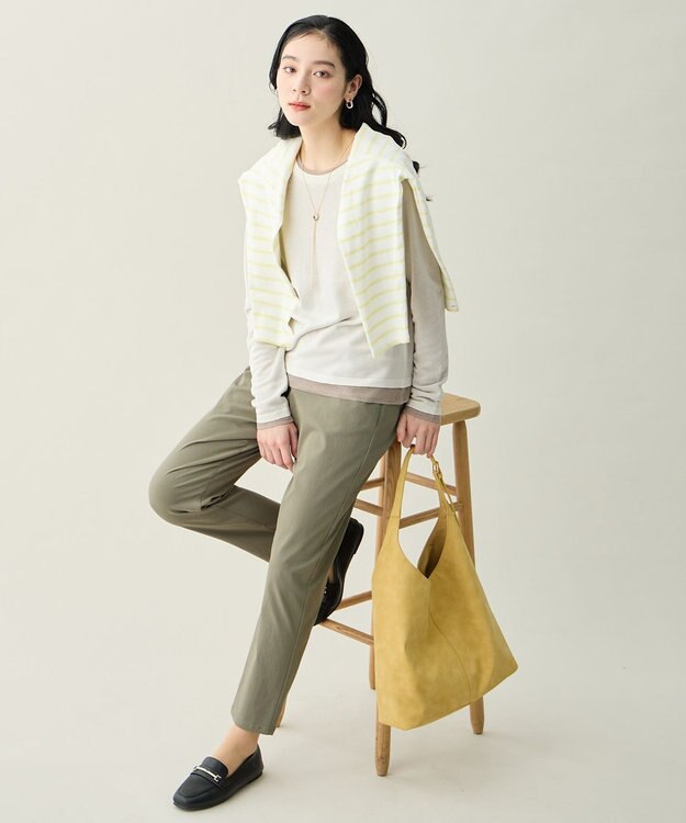 ANY 7daysデイリースリムパンツ カーキ