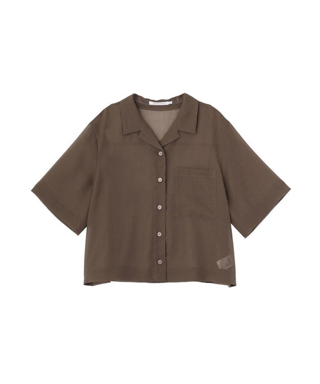 AMERICAN HOLIC シアーショート丈開襟シャツ Brown