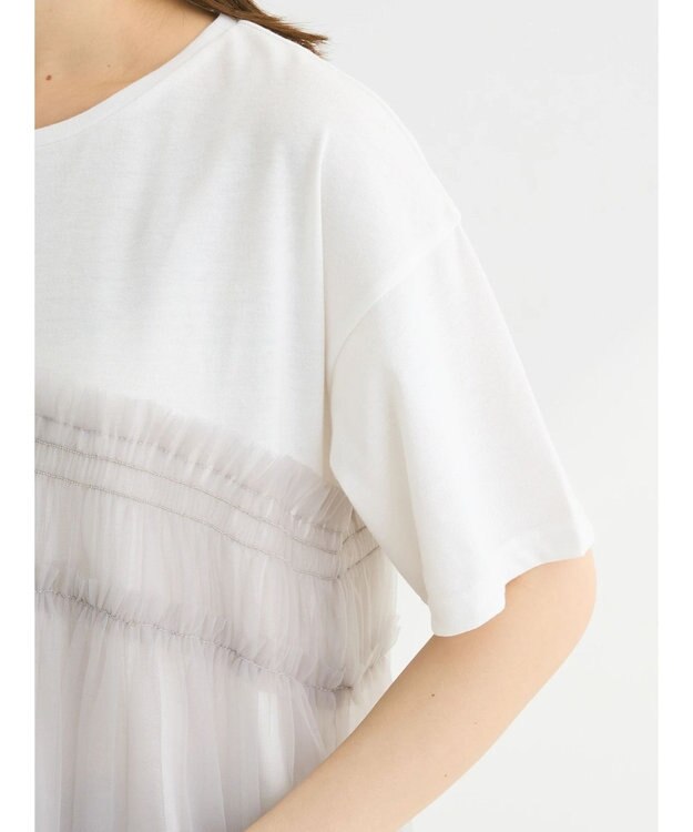 Green Parks ・ＥＬＥＮＣＡＲＥ　ＤＵＥ　チュールドッキングＴＥＥ Off White